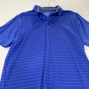 XL Under Armor Playoff Polo Blue with Grey Stripes never worn
